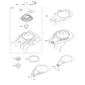 Engine >> Blower Housing/Rewind Starter Diagram and Parts List for 021025-00  Briggs and Stratton Pressure Washer